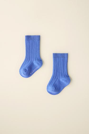 CHAUSSETTES LONGUES CÔTELÉES CARAMEL LONDON X ZARA - Bleu de Zara - Image 3