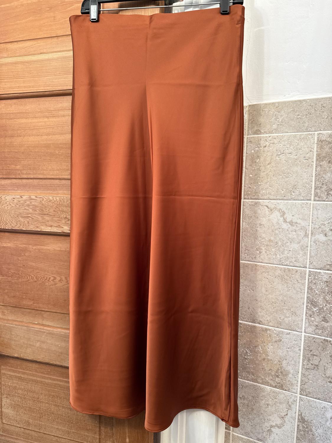 SATIN EFFECT MIDI SKIRT ZW COLLECTION - Image 2