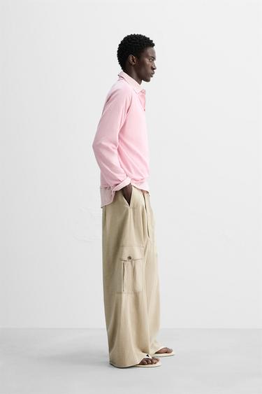 LIGHTWEIGHT KNIT POLO SHIRT - Pink by Zara - Image 3