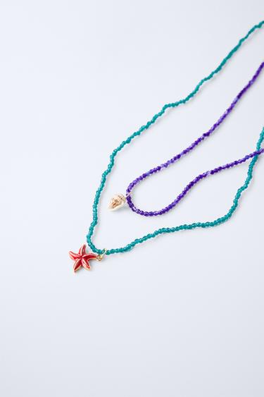 PACK OF TWO SEA BEAD NECKLACES - Blue by Zara - Image 2