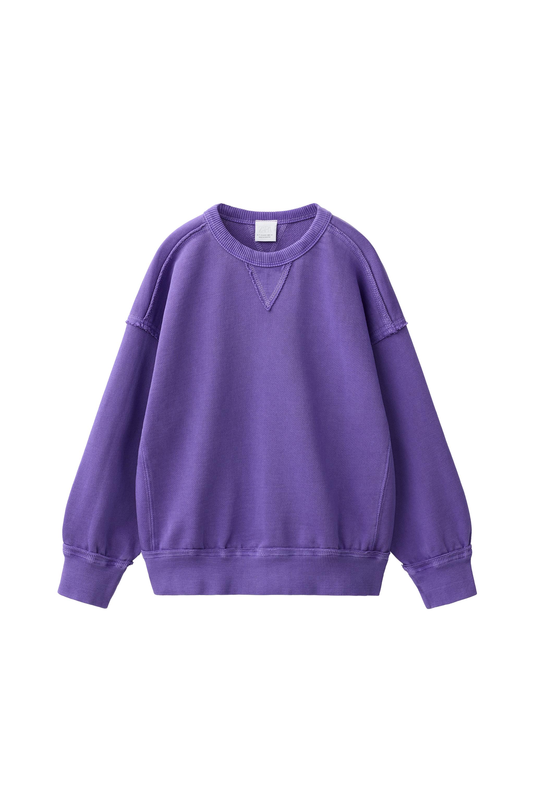 STITCHED PLAIN SWEATSHIRT - Lilac | ZARA United States