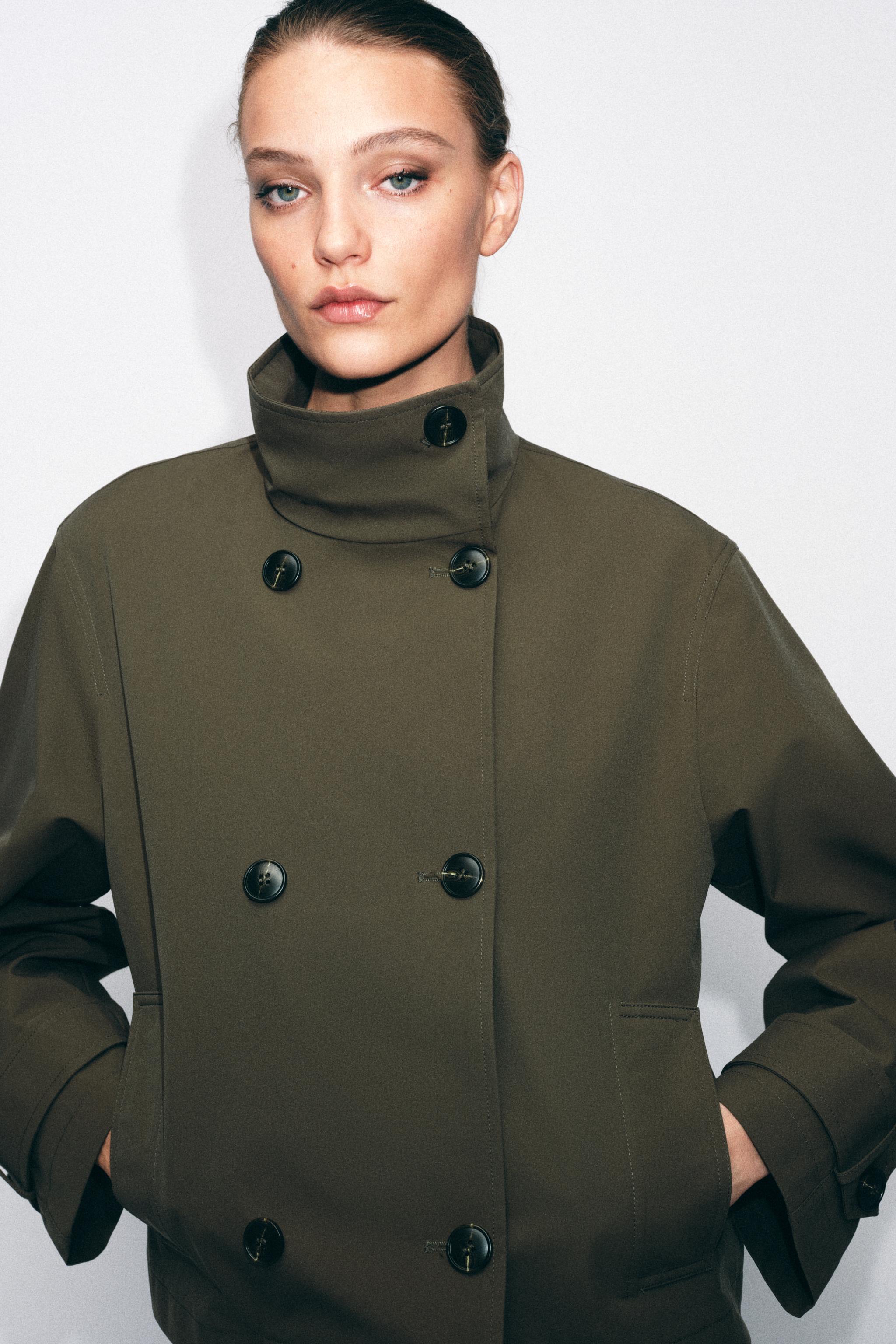 DOUBLE BREASTED SHORT TRENCH COAT