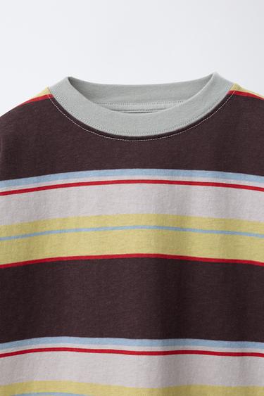 T-SHIRT À RAYURES - Marron de Zara - Image 2