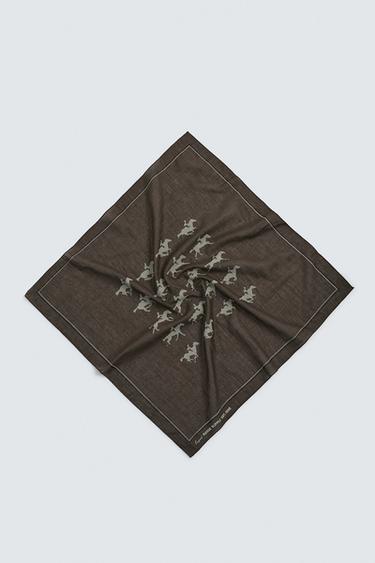 BANDANA À IMPRIMÉ CHEVAUX - Marron de Zara