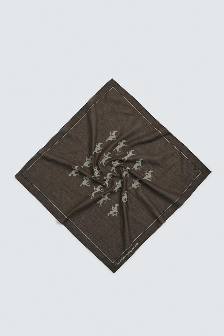 ZARA HORSE PRINT BANDANA
