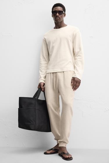 REGULAR FIT VISCOSE-LINEN TROUSERS - Light beige by Zara - Image 5