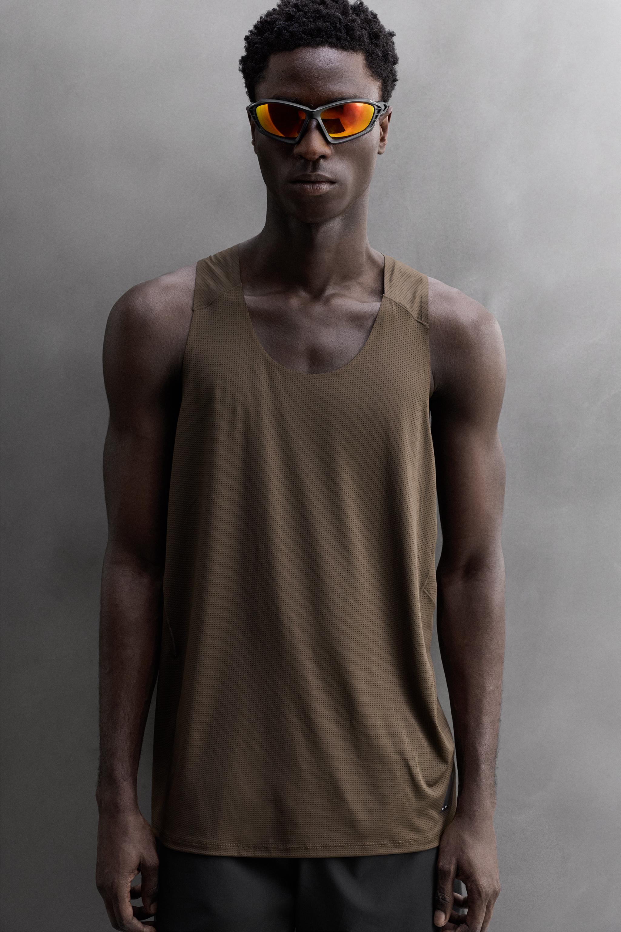 LIGHTWEIGHT RUNNING TANK TOP - Dark brown | ZARA New Zealand