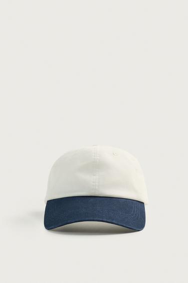 CONTRAST COTTON CAP — Ecru / Navy 2