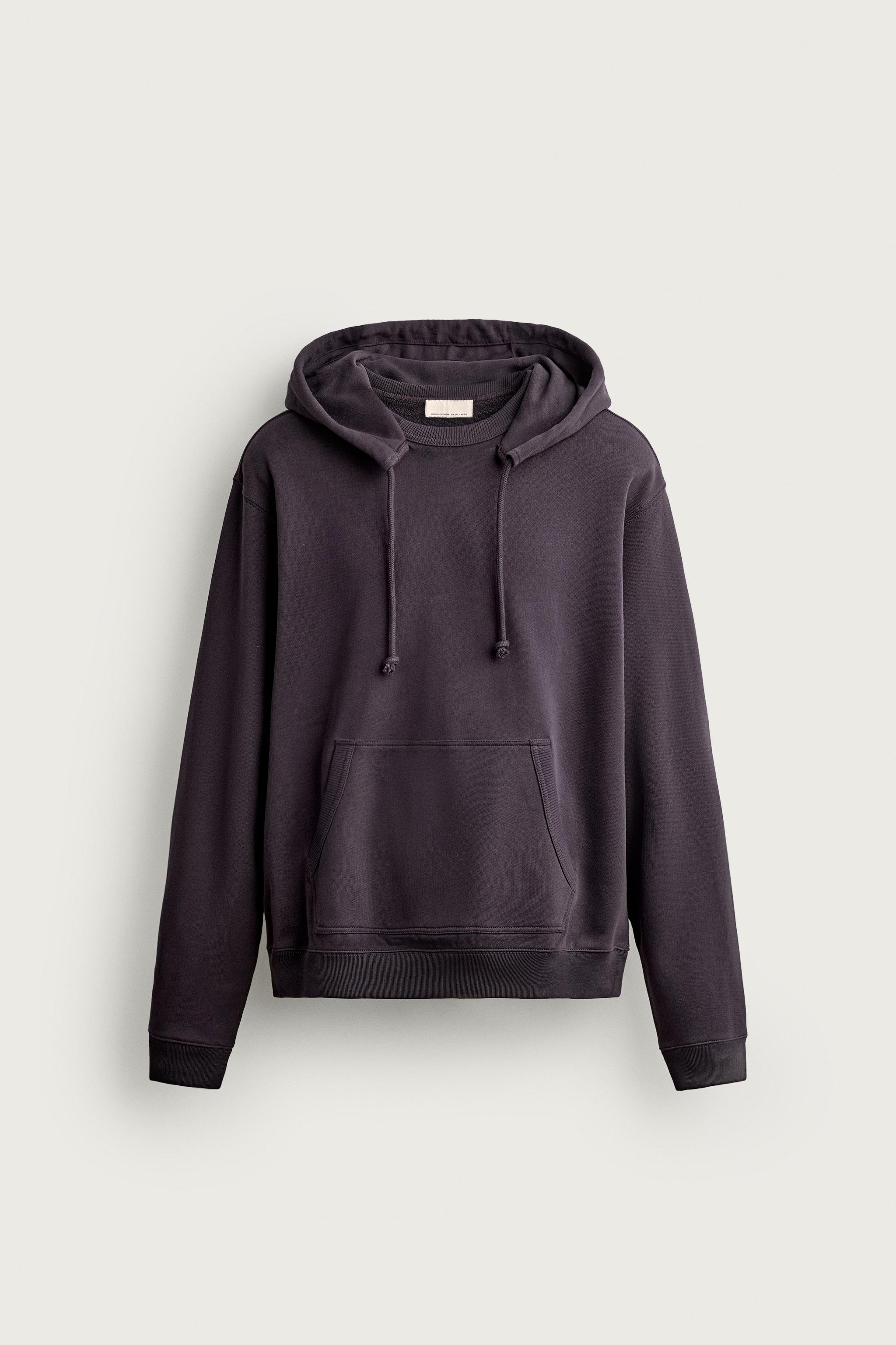 HOODED CREWNECK SWEATSHIRT — Eggplant