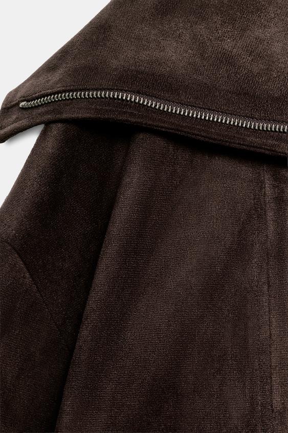 BLOUSON BOMBER COL AMPLE - Marron de Zara - Image 9