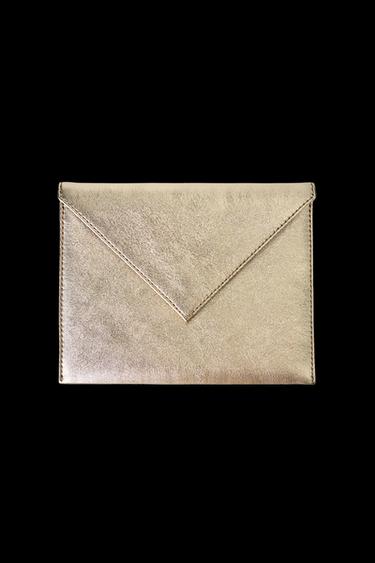 METALLIC EFFECT DOUBLE LEATHER CLUTCH KATE MOSS X ZARA - Multicoloured by Zara