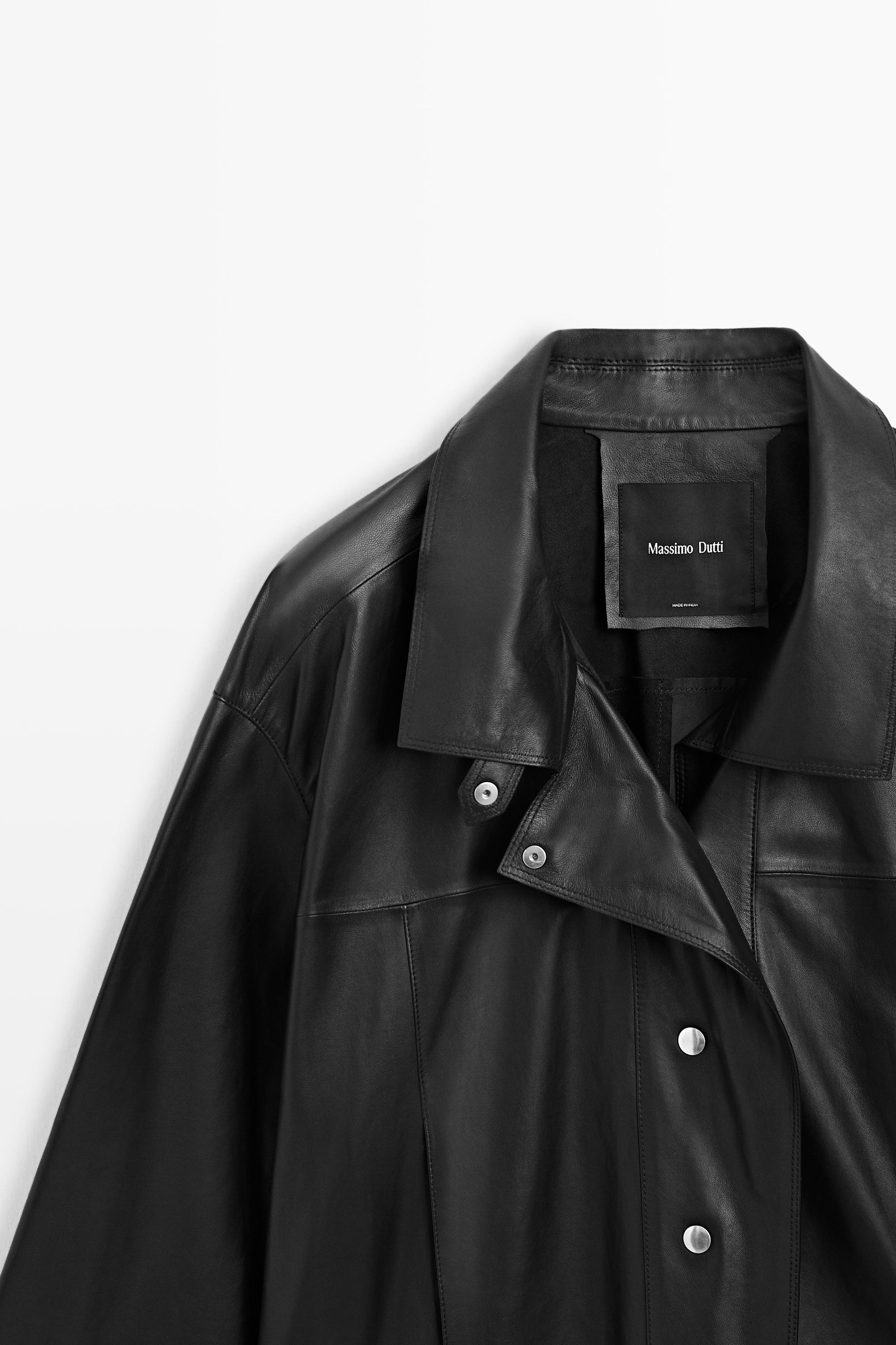 Veste détails boutons cuir