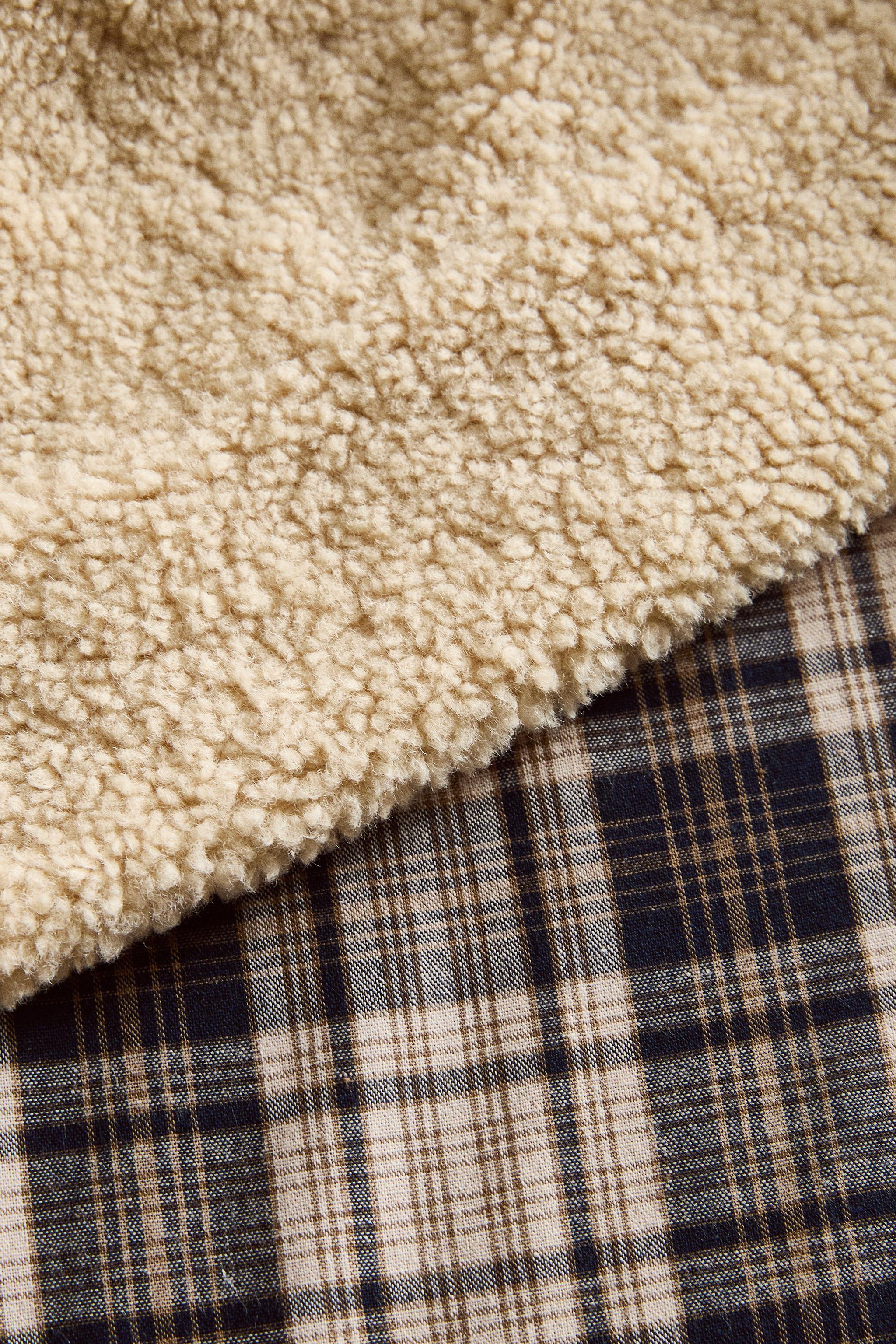 CHECK FAUX FUR BLANKET