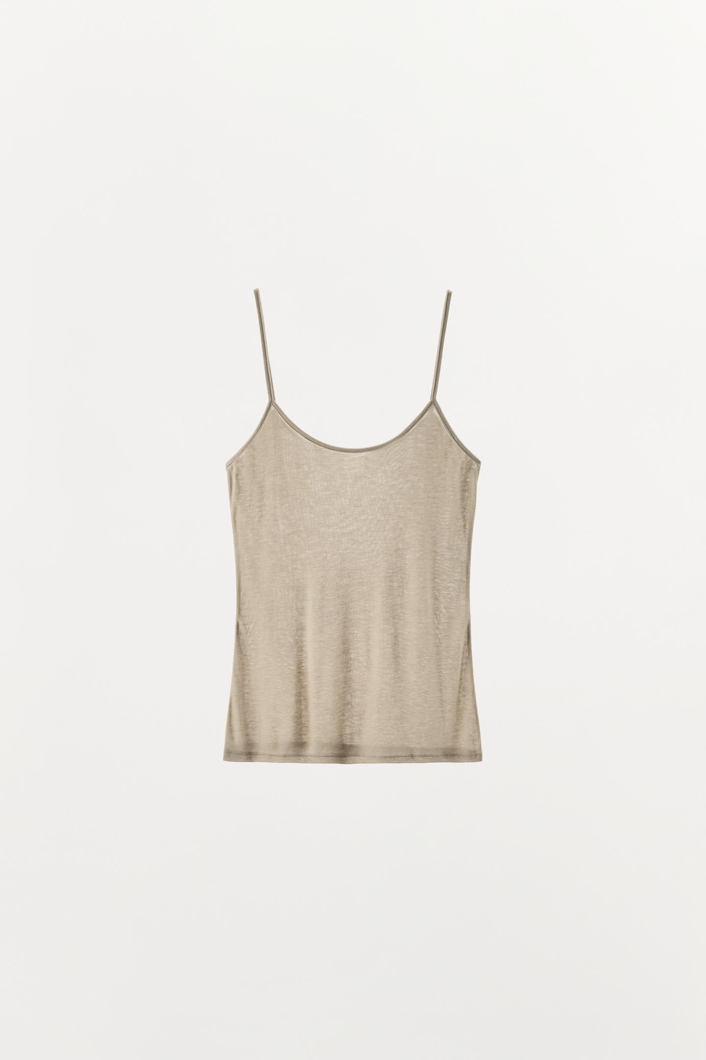 Женский топ Zara Wool Blend Tank Top, цвет: Коричневый / Серо-коричневый — фото 5