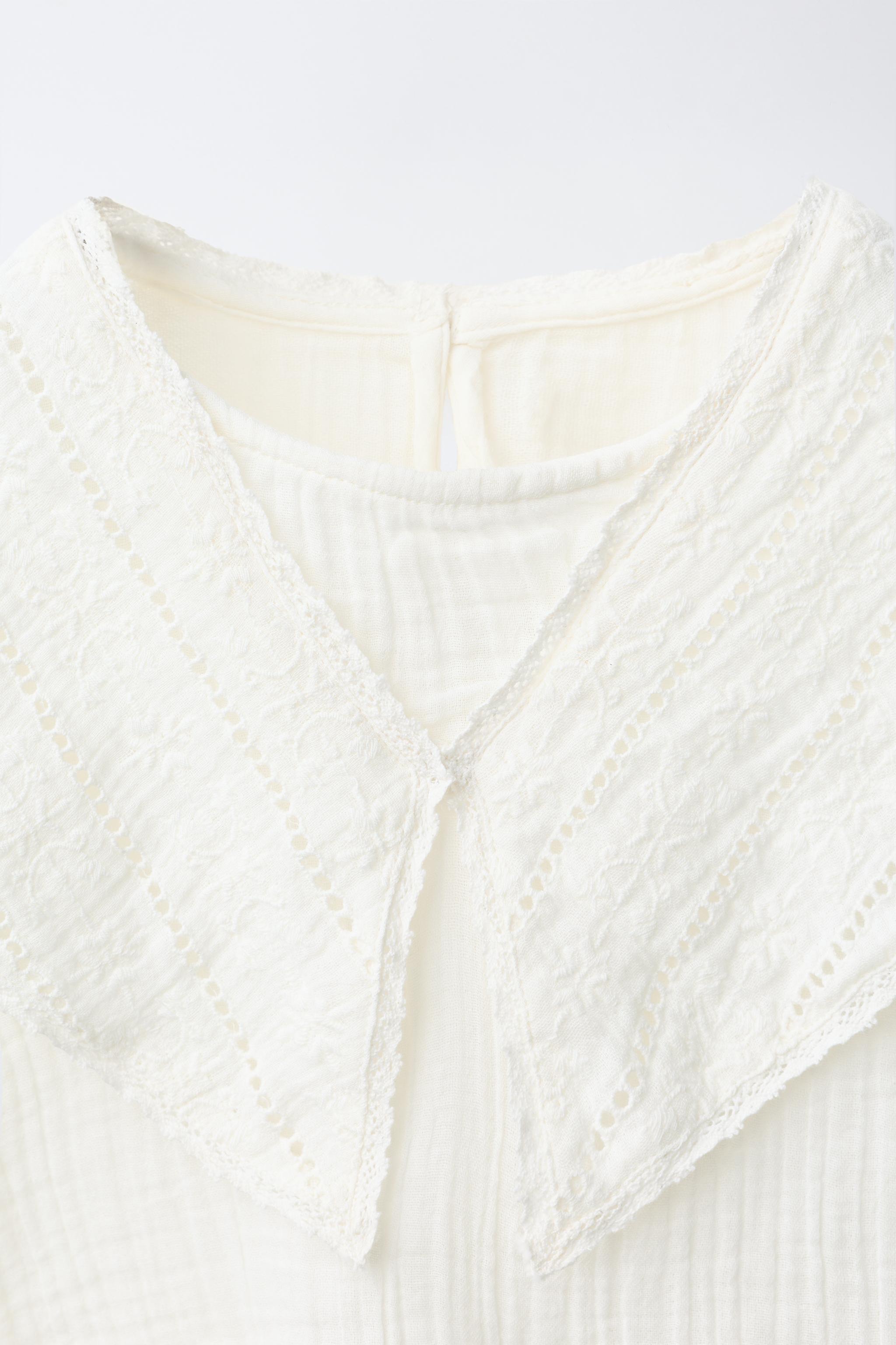 Детские блузки Zara TEXTURED ROMANTIC BLOUSE — фото 4