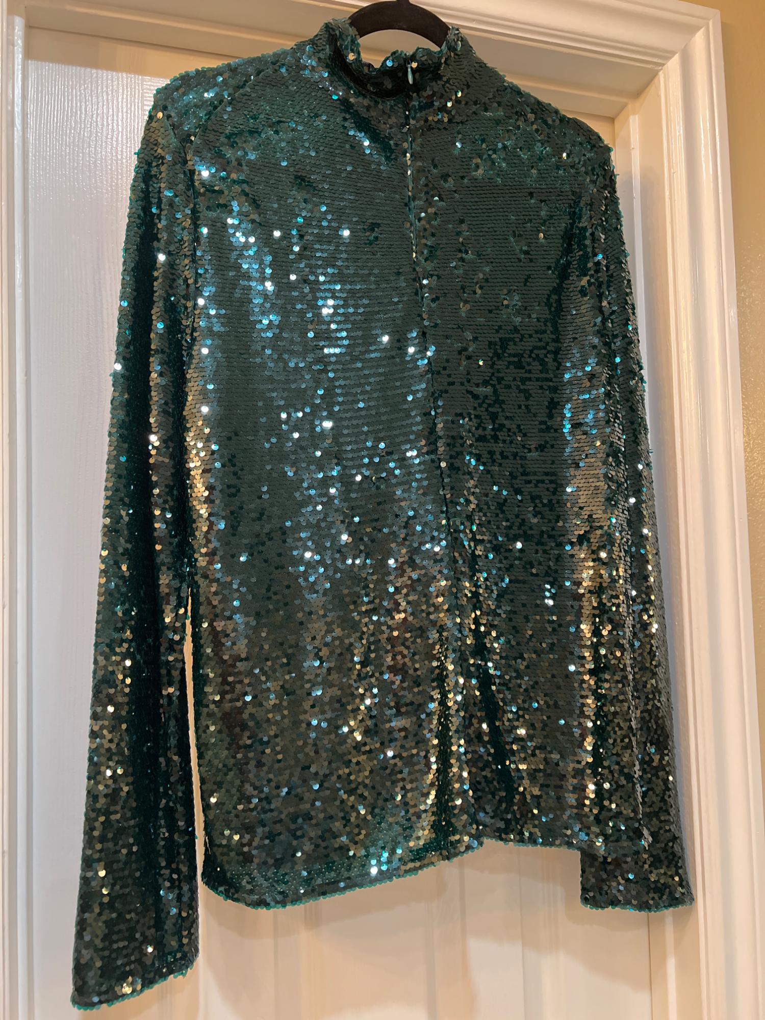 SEQUIN TURTLENECK TOP