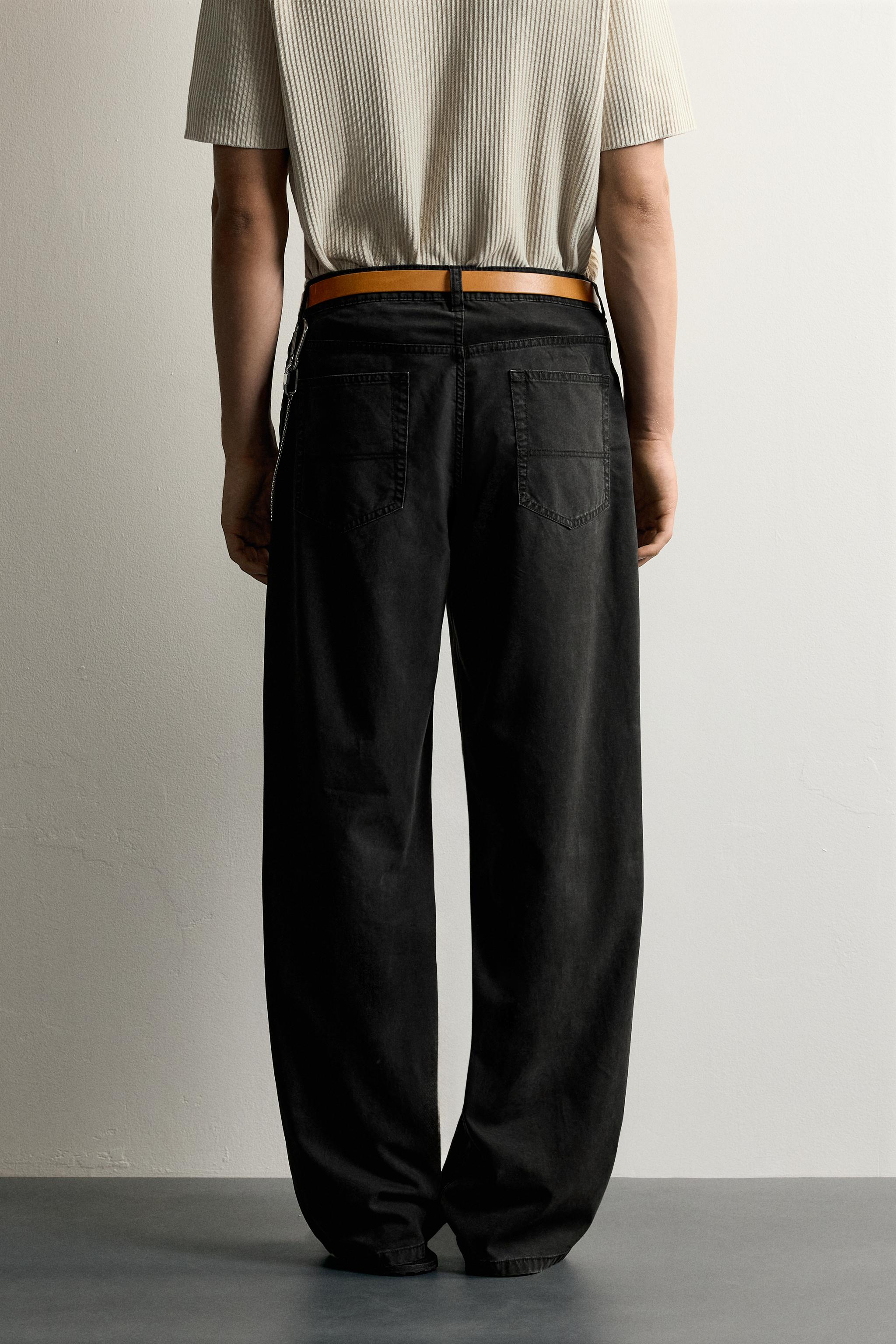 Мужские брюки Zara LYOCELL-COTTON STRAIGHT-FIT PANTS — фото 3