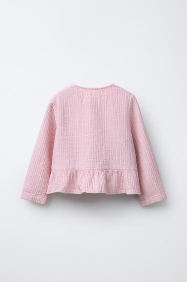 TEXTURED SHIRT WITH BOWS - Pink by Zara - Image 1