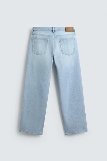 RIPPED STRAIGHT-LEG JEANS - Light blue by Zara - Image 6