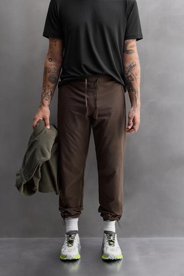 Zara TECHNICAL TRAINING PANTS - Brown