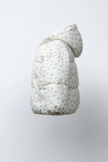 VESTE REMBOURRÉE POLAIRE PETITES FLEURS - Écru de Zara - Image 2