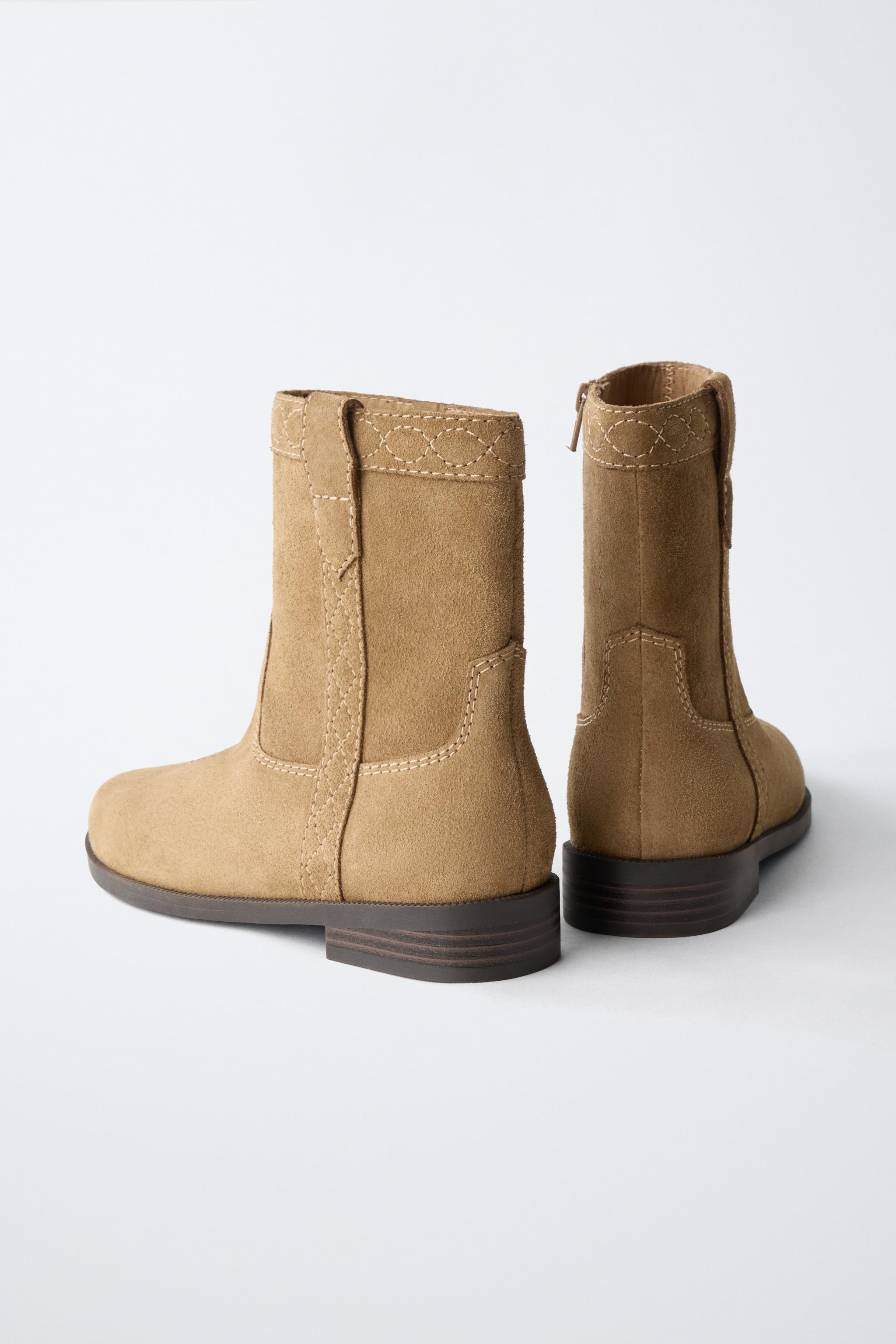 LEATHER COWBOY ANKLE BOOTS