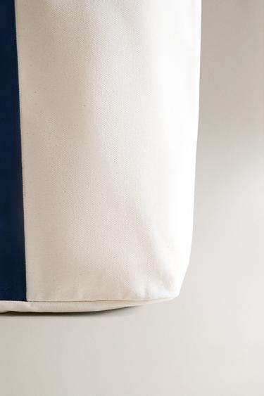 COTTON CANVAS TENNIS RACKET BAG - Ecru / Blue by Zara - Image 2