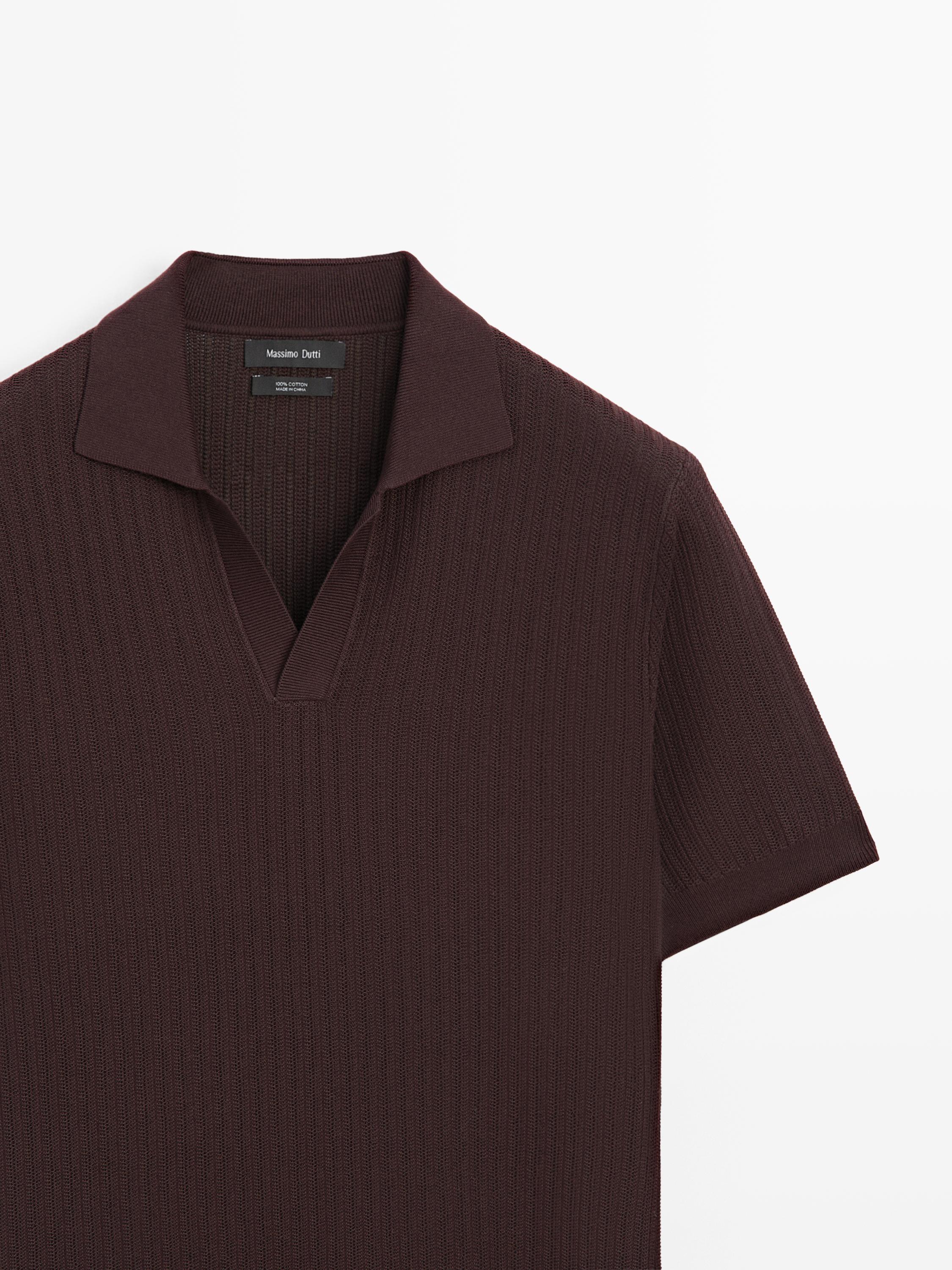Jacquard knit polo sweater