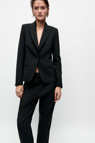 BLAZER DE CUELLO SOLPA - Negro de Zara