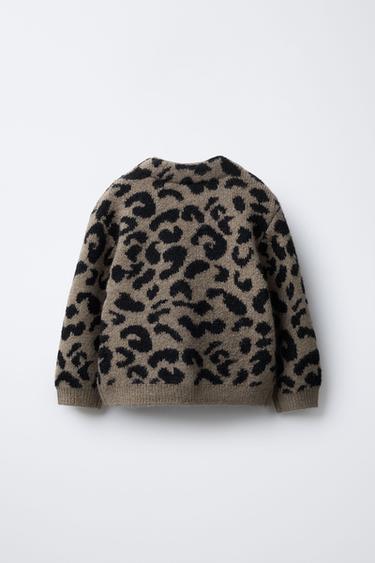 ANIMAL PRINT CARDIGAN - camel by Zara - Image 1