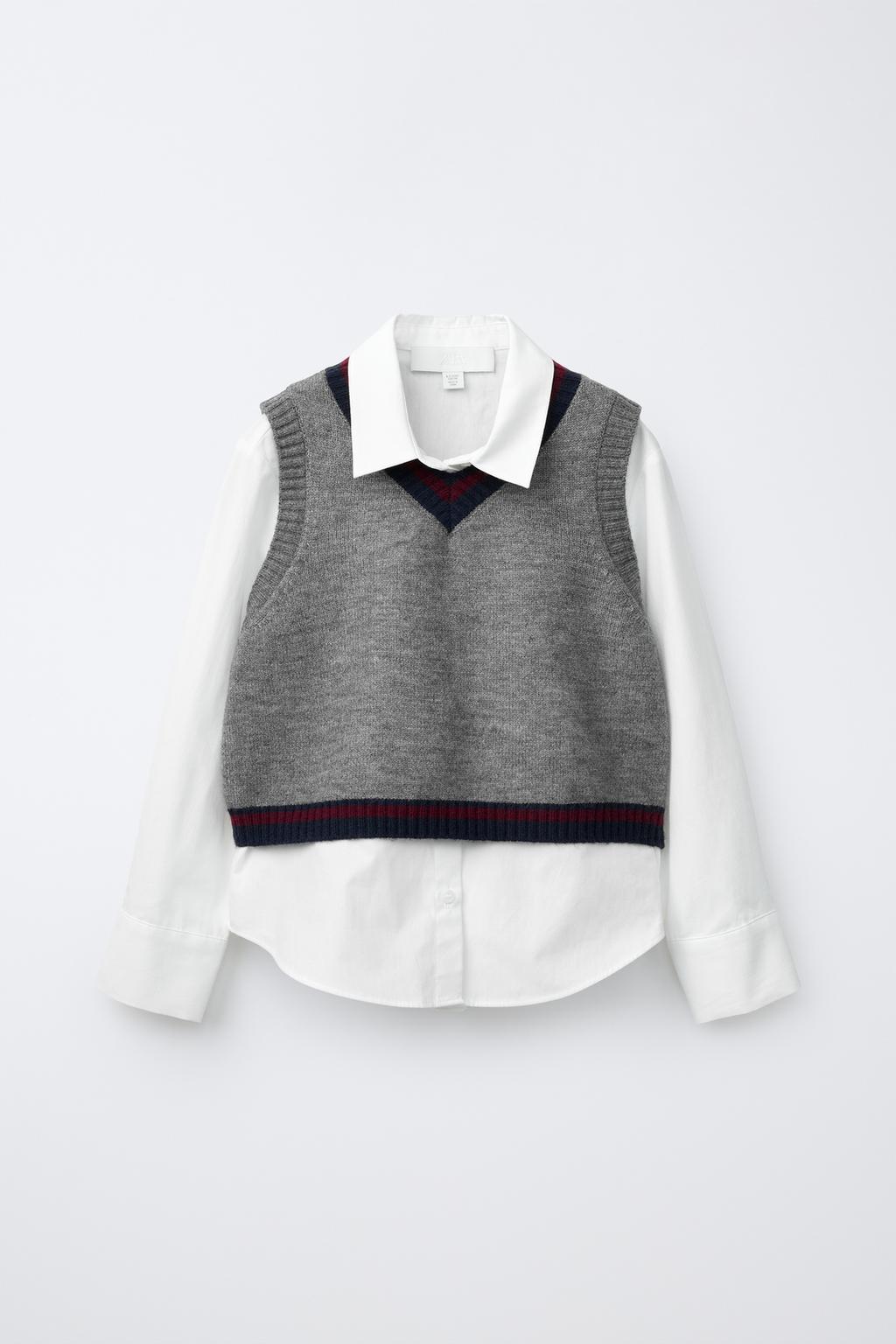 VARSITY KNIT WAISTCOAT SHIRT