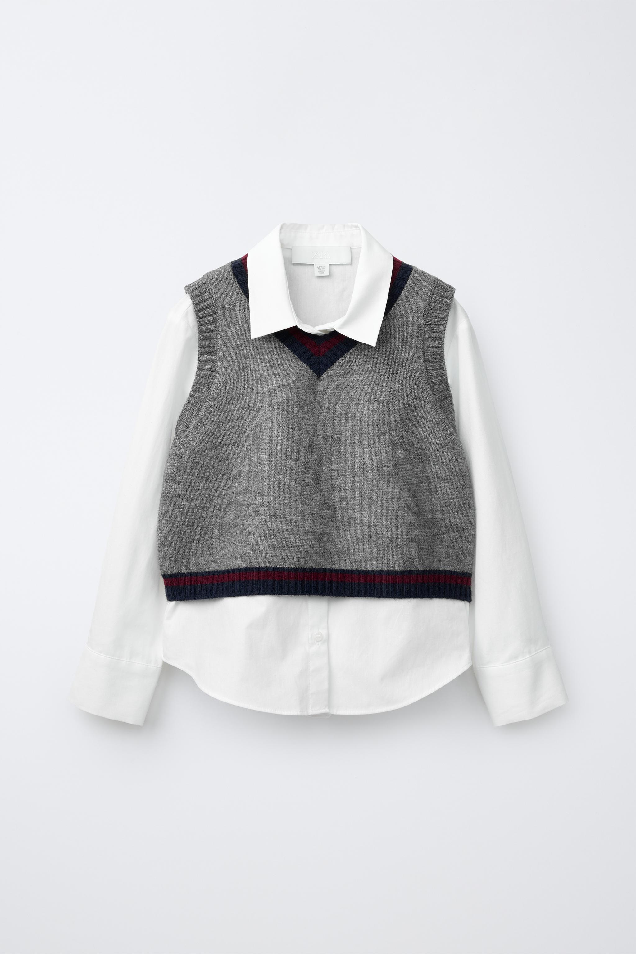 CHEMISE COMBINÉE GILET EN MAILLE VARSITY