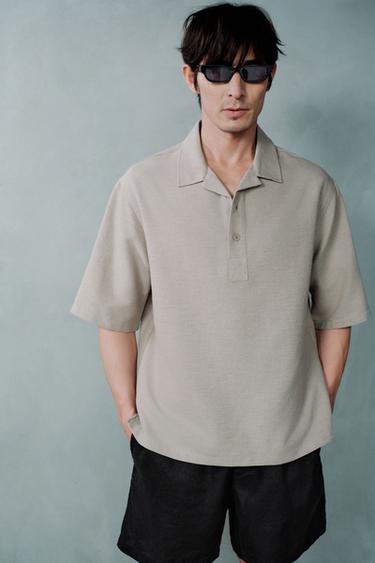 RELAXED FIT POLO SHIRT - Mid-grey by Zara