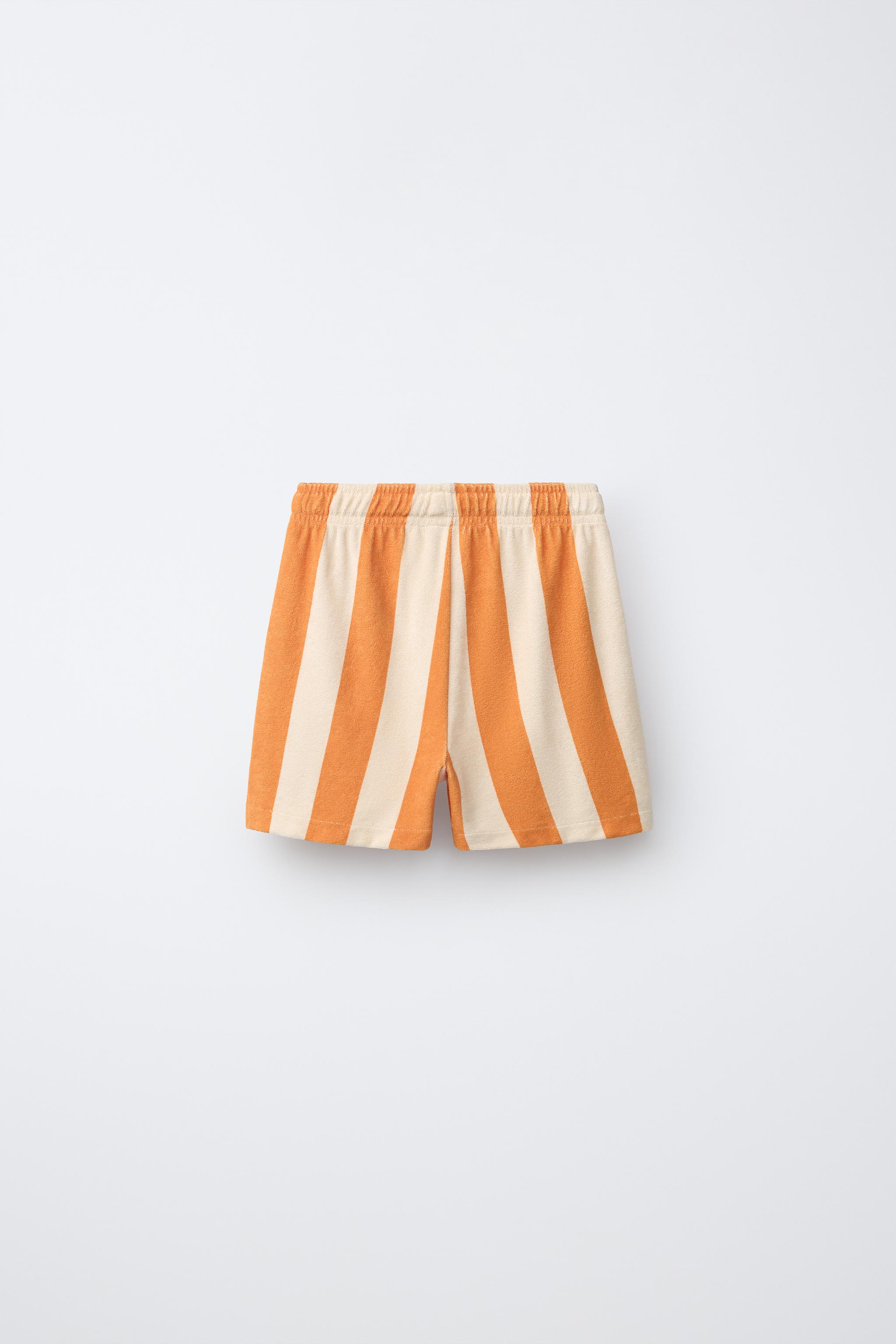 SHORT EFFET ÉPONGE À RAYURES