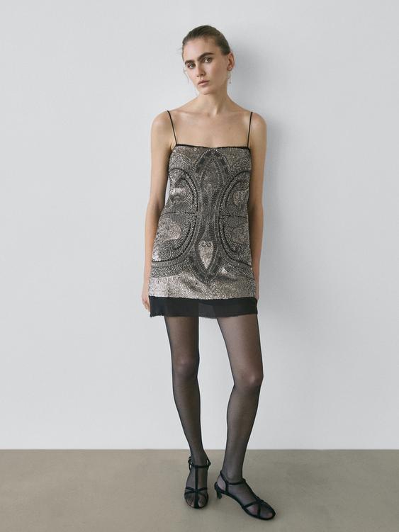 Short dress with embroidery - STUDIO