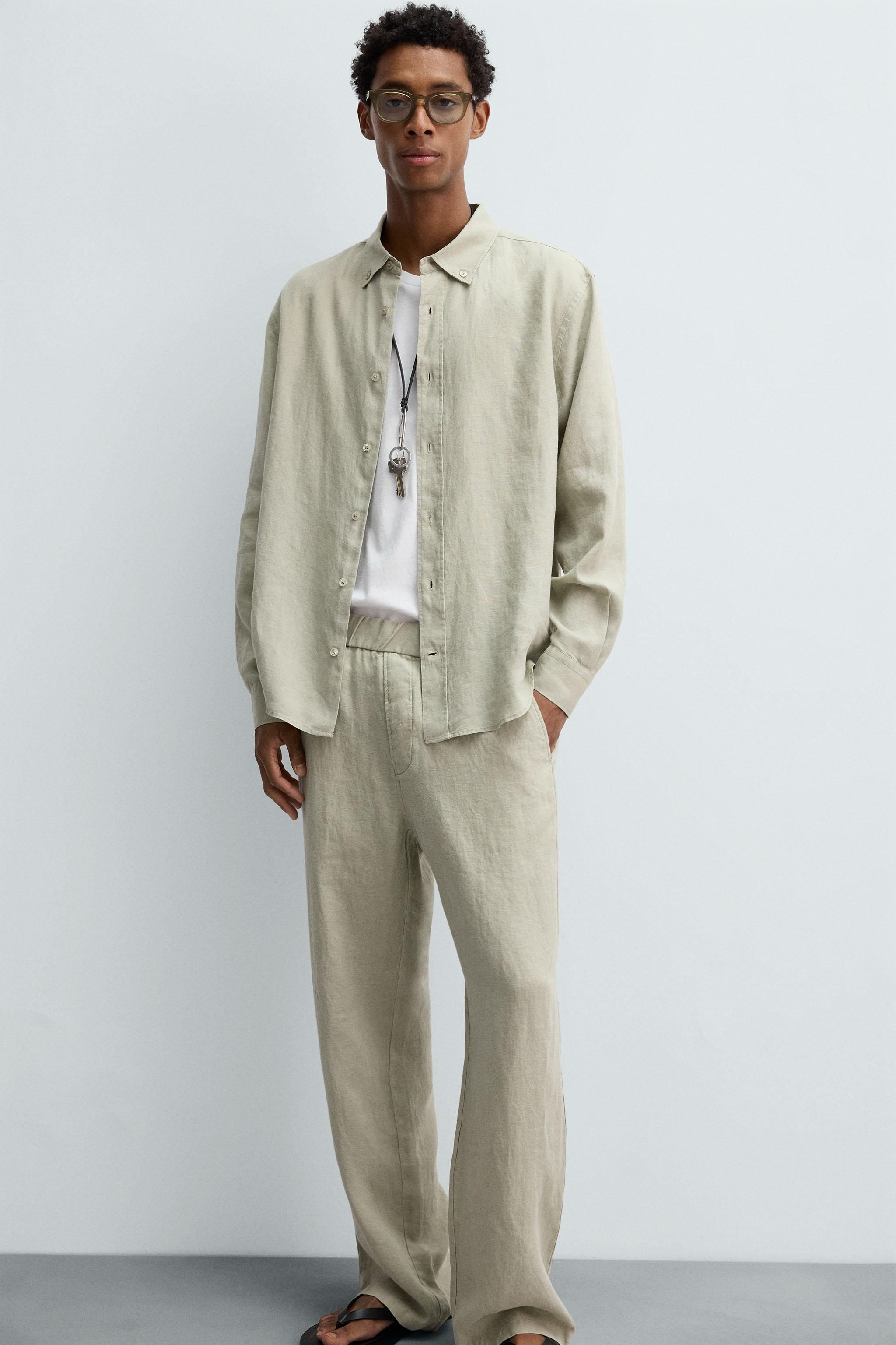 ★ドイツ発*ZARA*新作*リネンスラックス/LIGHT BEIGE★ リネン100% パンツ - ライトベージュ | ZARA Japan / 日本