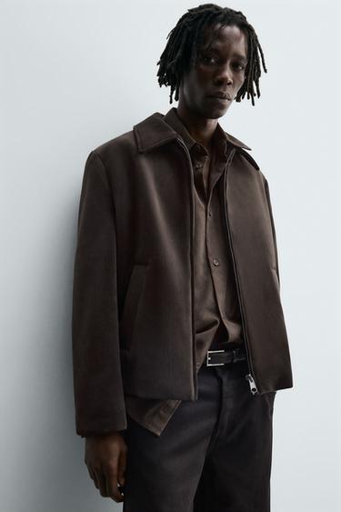 REGULAR FIT VELVET JACKET - Chocolate by Zara - Image 5