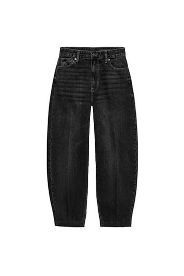 JEANS ZW COLLECTION TAPERED SHTRAT I LARTË - E zezë nga Zara