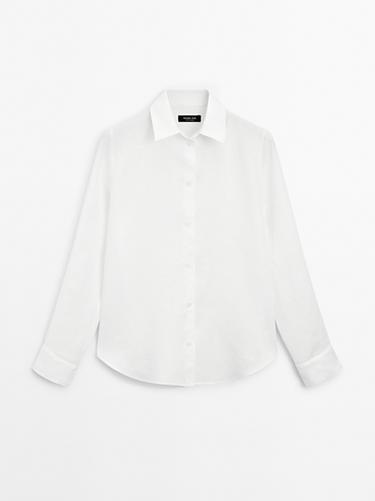 Zara Flowing 100% linen shirt - White - Image 0