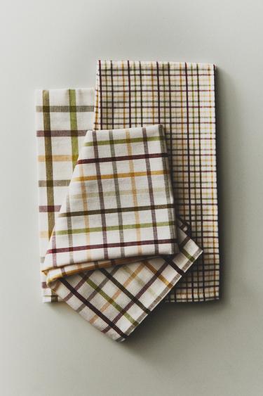 LOT TORCHONS CUISINE FIL TEINTÉ (LOT DE 3) - Vert de Zara - Image 6