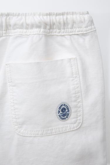 BERMUDA AVEC LIN ET COTON - Blanc de Zara - Image 2