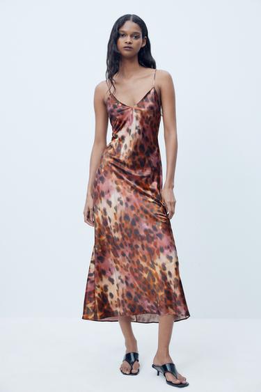 VESTIDO MIDI ESTILO LINGERIE - Leopardo da Zara - Imagem 0