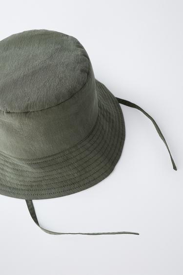 FAUX SHEARLING AND CORDUROY BUCKET HAT - Khaki by Zara - Image 2