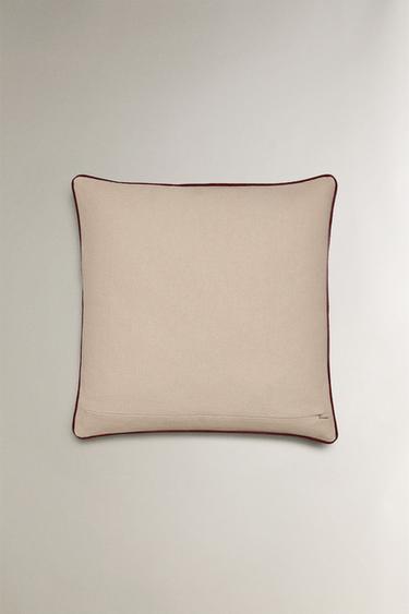 EMBROIDERED COTTON CHRISTMAS CUSHION COVER - Light beige by Zara - Image 2
