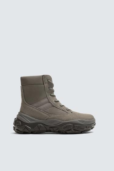 ZAPATILLA BOTÍN PISO TEXTURA - Gris Topo de Zara