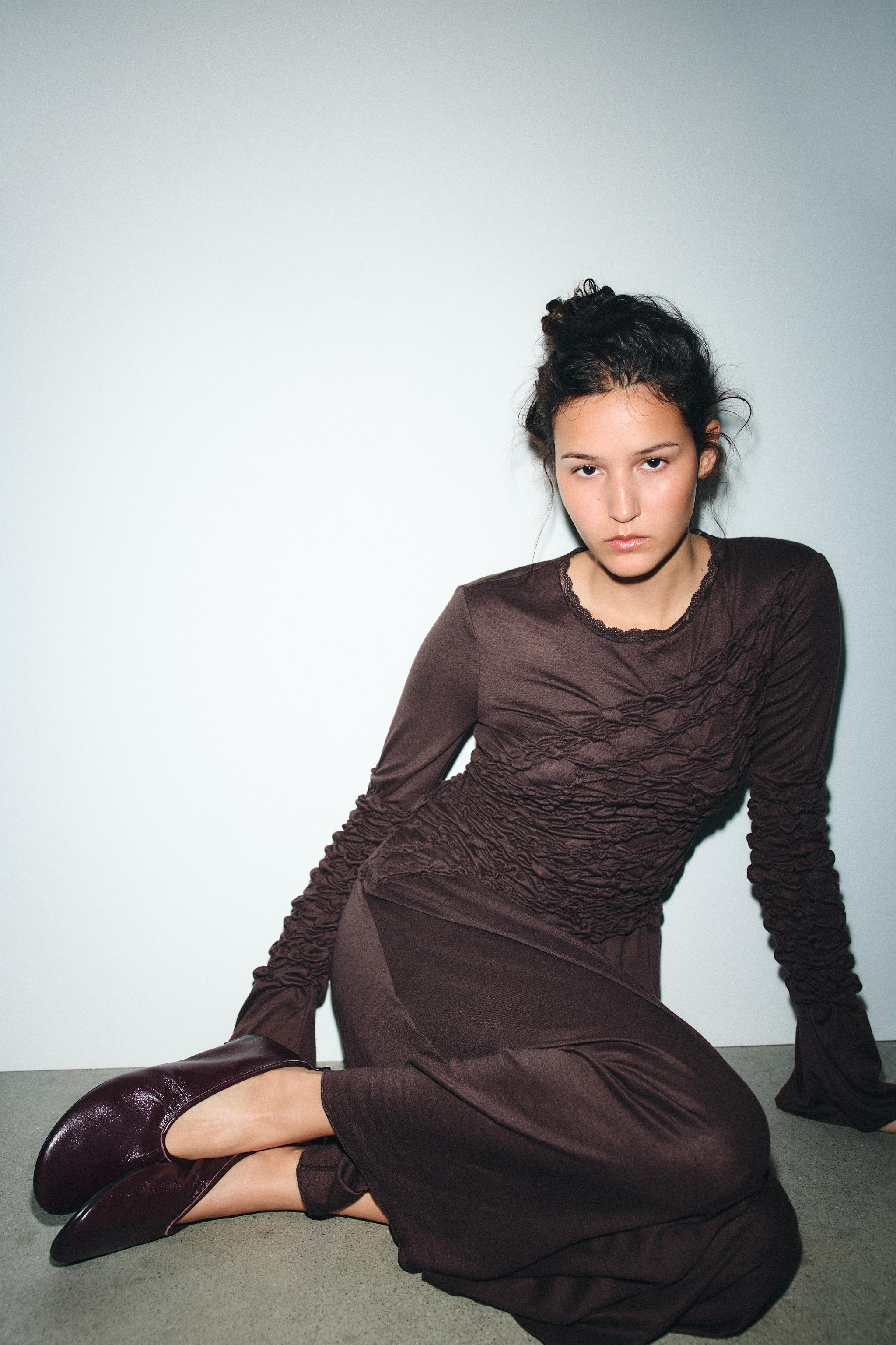 SOFT EFFECT LEATHER BALLET FLATS