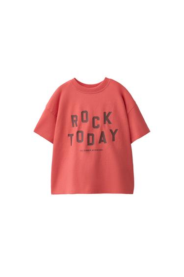 SLOGAN PRINT T-SHIRT - Red / Coral by Zara