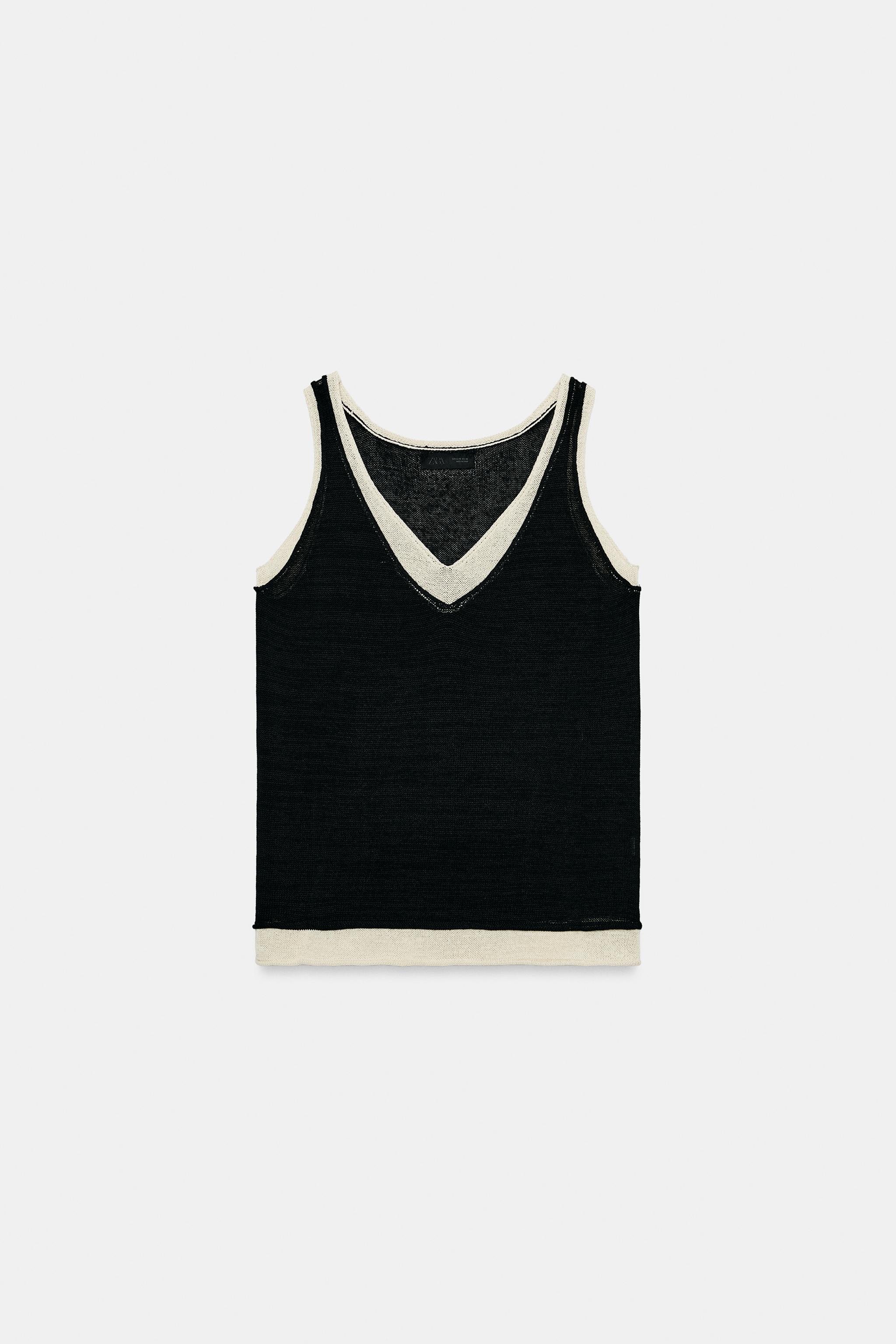 Женские свитеры Zara COMBINATION KNIT TOP — фото 7