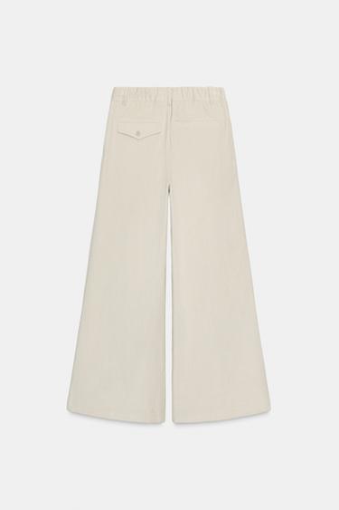 CORDUROY TROUSERS WITH POCKETS - Oyster-white by Zara - Image 2
