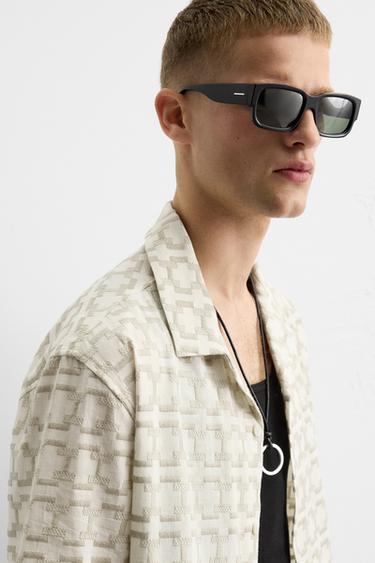 GEOMETRIC EMBROIDERED SHIRT - Beige by Zara - Image 7